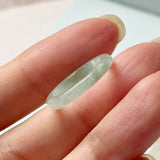 15.1mm A-Grade Natural Light Bluish Green Jadeite Slim Cut Ring Band No.162486