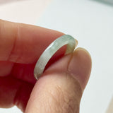 15.1mm A-Grade Natural Light Bluish Green Jadeite Slim Cut Ring Band No.162486