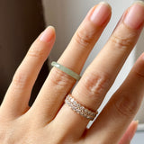 15.1mm A-Grade Natural Light Bluish Green Jadeite Slim Cut Ring Band No.162486
