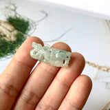 A-Grade Natural Floral Jadeite Dragon Pendant No.170977