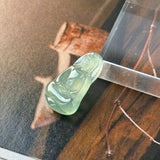 Icy A-Grade Natural Bluish Green Jadeite Goddess of Mercy Pendant No. 172733