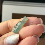 Icy A-Grade Natural Bluish Green Jadeite Goddess of Mercy Pendant No. 172733