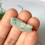 A-Grade Natural Floral Jadeite Dragon Pendant No.170977