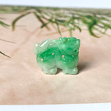 A-Grade Natural Moss On Snow Jadeite Dragon Pendant No.170979