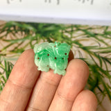 A-Grade Natural Moss On Snow Jadeite Dragon Pendant No.170979