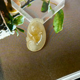 Icy A-Grade Yellow Jadeite Ruyi Pendant No. 172736