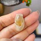 Icy A-Grade Yellow Jadeite Ruyi Pendant No. 172736