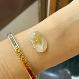 Icy A-Grade Yellow Jadeite Ruyi Pendant No. 172736