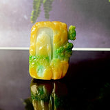 A-Grade Natural Green & Yellow Jadeite Ancient Ruins Pendant/ Display No.172134