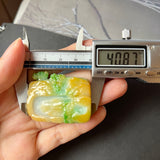 A-Grade Natural Green & Yellow Jadeite Ancient Ruins Pendant/ Display No.172134