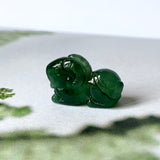 A-Grade Natural Bluish Green Jadeite Goat Pendant No.170985