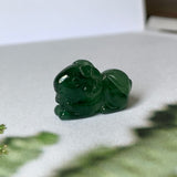 A-Grade Natural Bluish Green Jadeite Goat Pendant No.170985