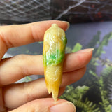 A-Grade Natural Green & Yellow Jadeite Ancient Ruins Pendant/ Display No.172136