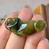 A-Grade Earthy Tone Jadeite Ruyi Pendant No. 172737