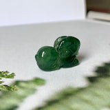 A-Grade Natural Bluish Green Jadeite Goat Pendant No.170985