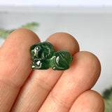 A-Grade Natural Bluish Green Jadeite Goat Pendant No.170985