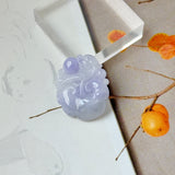 A-Grade Lavender Jadeite Ruyi Pendant No. 172739