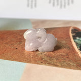 A-Grade Natural Lavender Green Jadeite Goat Pendant No.220362