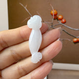A-Grade White Jadeite Ruyi Pendant No. 172740