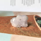 A-Grade Natural Lavender Green Jadeite Goat Pendant No.220362