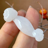 A-Grade White Jadeite Ruyi Pendant No. 172740