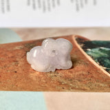 A-Grade Natural Lavender Green Jadeite Goat Pendant No.220362