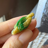 A-Grade Natural Green & Yellow Jadeite Lingzhi Mushroom Pendant/ Display No.172138