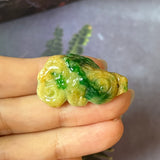 A-Grade Natural Green & Yellow Jadeite Lingzhi Mushroom Pendant/ Display No.172138