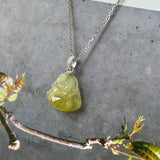 Icy A-Grade Natural Yellow Jadeite Buddha Pendant No.170764