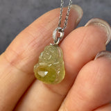 Icy A-Grade Natural Yellow Jadeite Buddha Pendant No.170764