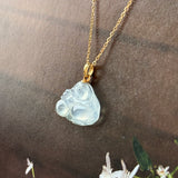Icy A-Grade Natural Jadeite Buddha Pendant No.171242
