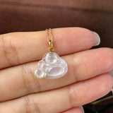 Icy A-Grade Natural Jadeite Buddha Pendant No.171242
