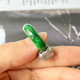 17.2mm A-Grade Natural Imperial Green Jadeite Ring (Rock) No.161361