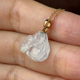 Icy A-Grade Natural Jadeite Buddha Pendant No.171242