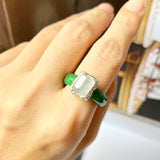 17.2mm A-Grade Natural Imperial Green Jadeite Ring (Rock) No.161361