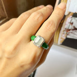 17.2mm A-Grade Natural Imperial Green Jadeite Ring (Rock) No.161361