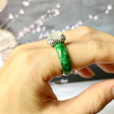 17.2mm A-Grade Natural Imperial Green Jadeite Ring (Rock) No.161361