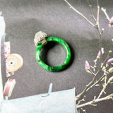 17.2mm A-Grade Natural Imperial Green Jadeite Ring (Rock) No.161361