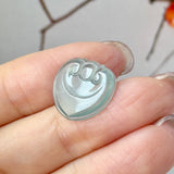Icy A-Grade Greenish Blue Jadeite Ruyi Pendant No. 172741