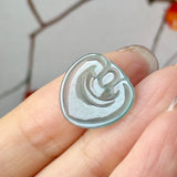 Icy A-Grade Greenish Blue Jadeite Ruyi Pendant No. 172741