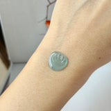 Icy A-Grade Greenish Blue Jadeite Ruyi Pendant No. 172741