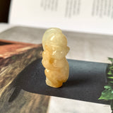 A-Grade Natural Yellow Jadeite Monkey Pendant No.171423