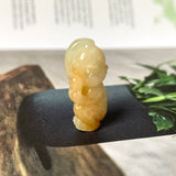 A-Grade Natural Yellow Jadeite Monkey Pendant No.171423