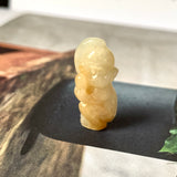 A-Grade Natural Yellow Jadeite Monkey Pendant No.171423