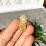 A-Grade Natural Yellow Jadeite Monkey Pendant No.171423