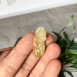 A-Grade Natural Yellow Jadeite Monkey Pendant No.171423