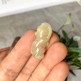 A-Grade Natural Yellow Jadeite Monkey Pendant No.171423