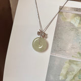 A-Grade Light Green Jadeite Donut (Ribbon Bail) Pendant No. 171127