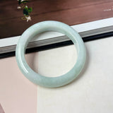 53.9mm A-Grade Natural Light Green Jadeite Modern Round Bangle No.152126