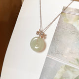 A-Grade Light Green Jadeite Donut (Ribbon Bail) Pendant No. 171127
